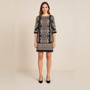 Black and red Patterned Dress